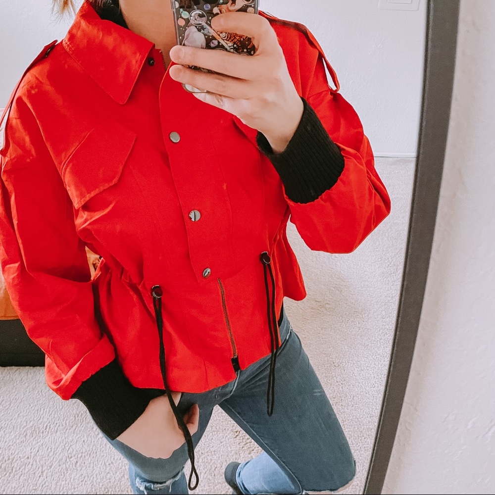 Laundry by Sheli Segal red windbreaker style jacket medium